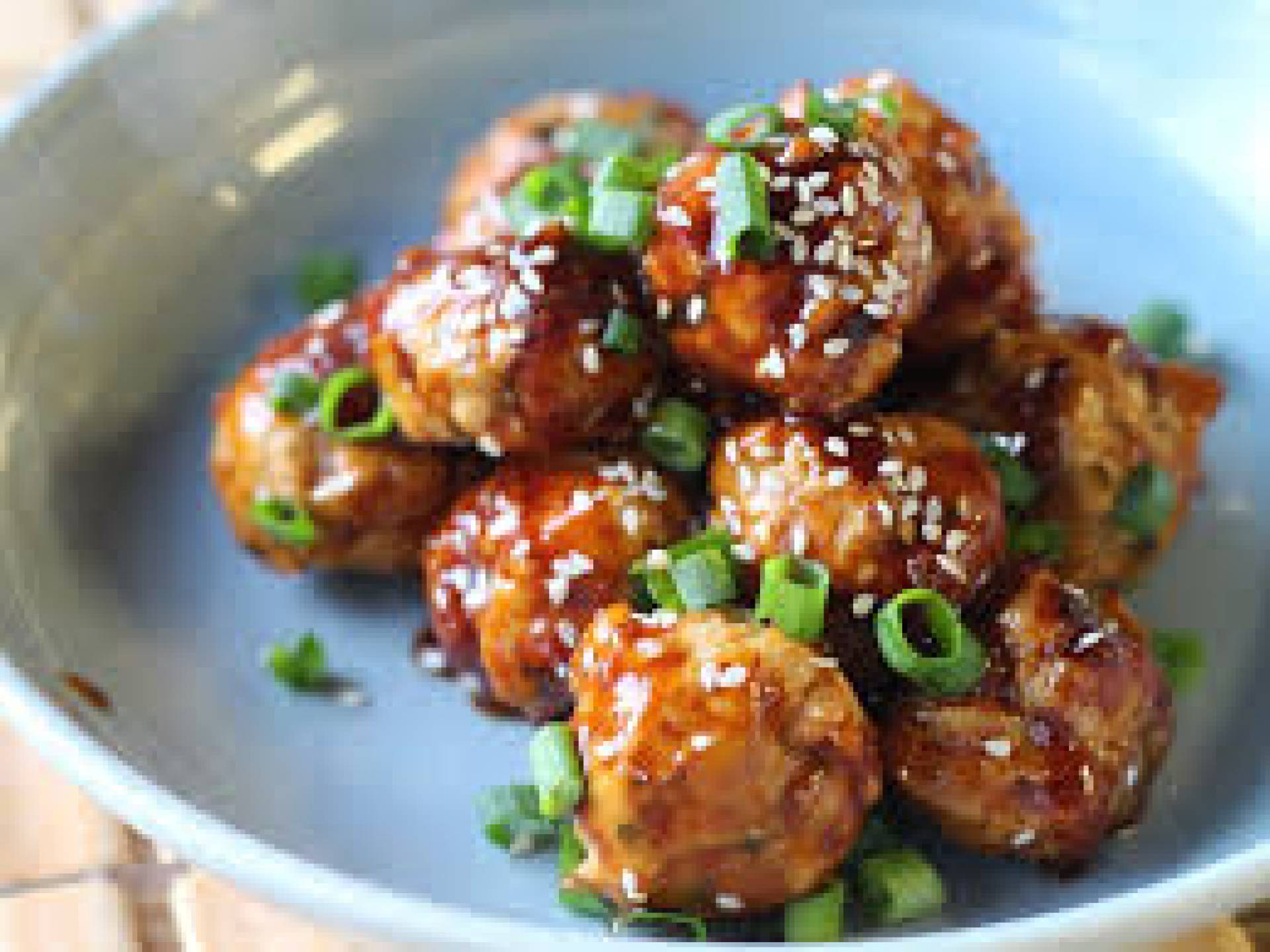 Teriyaki Chicken Meatballs with White Rice and Ginger Carrots