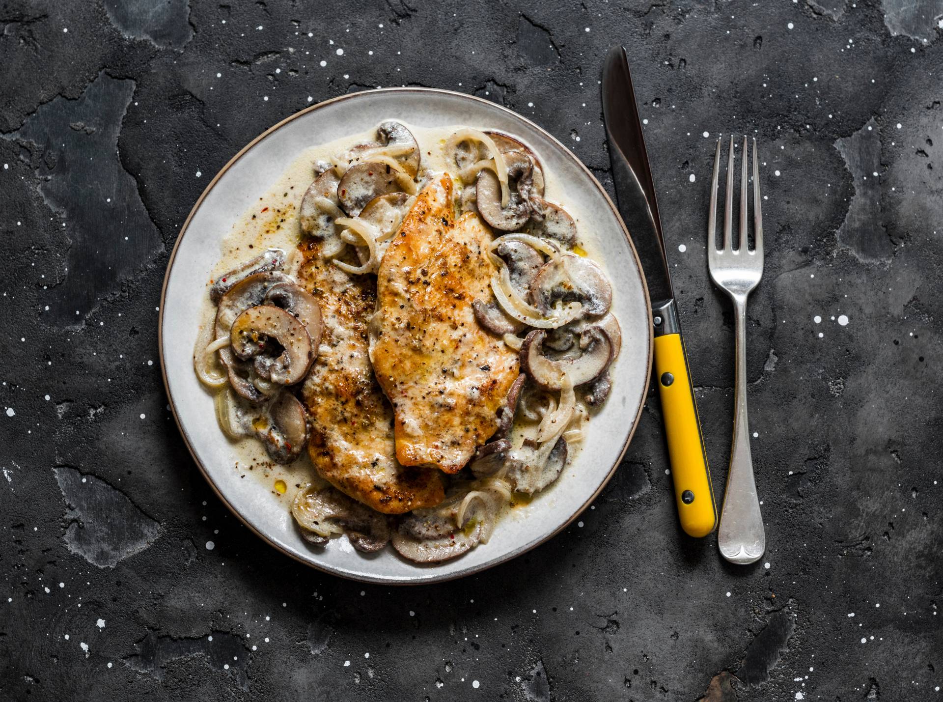 Chicken and Mushrooms with Spinach and Parmesan HerbRice.
