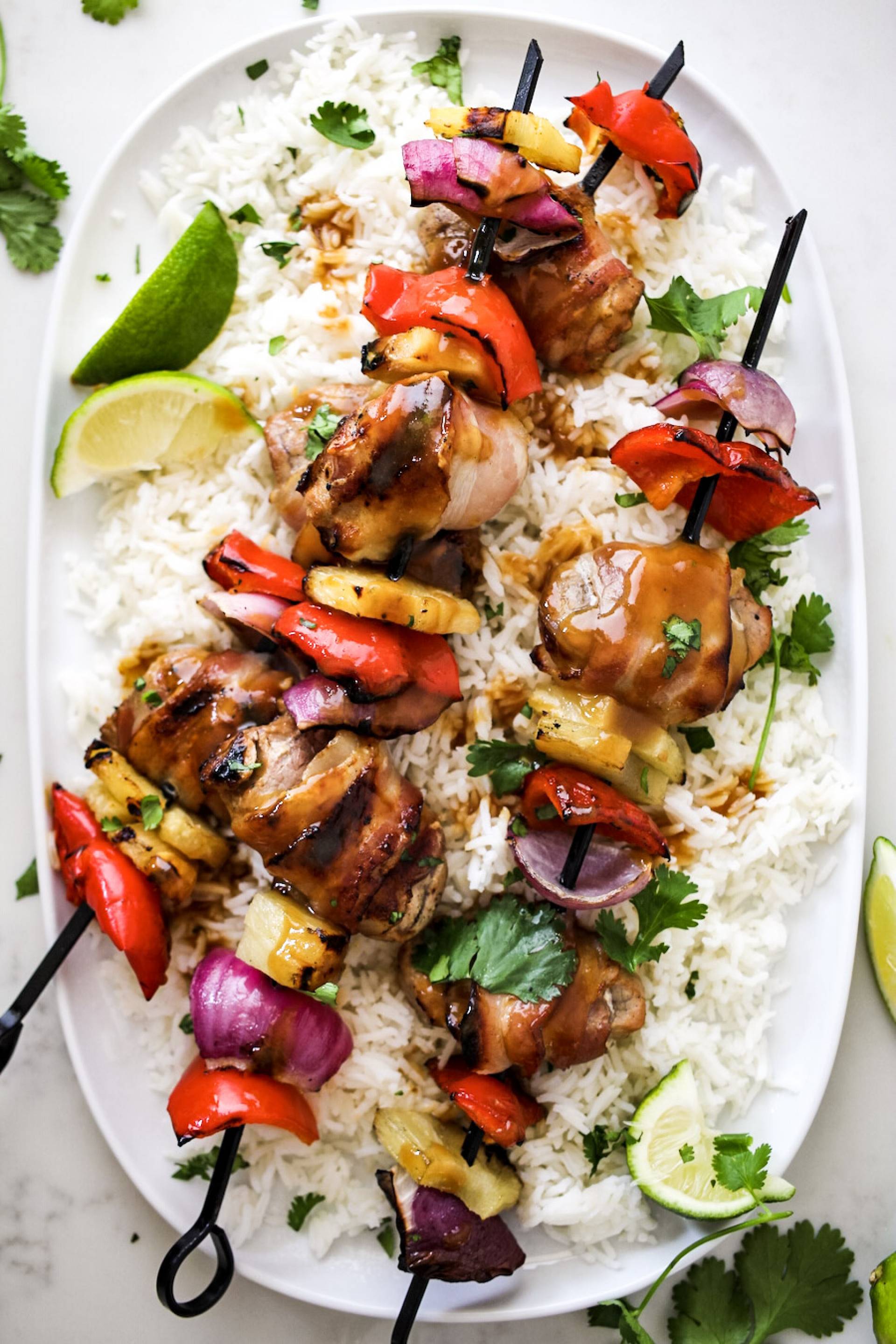 Grilled Pork Tenderloin Kabobs With Rice and Beans