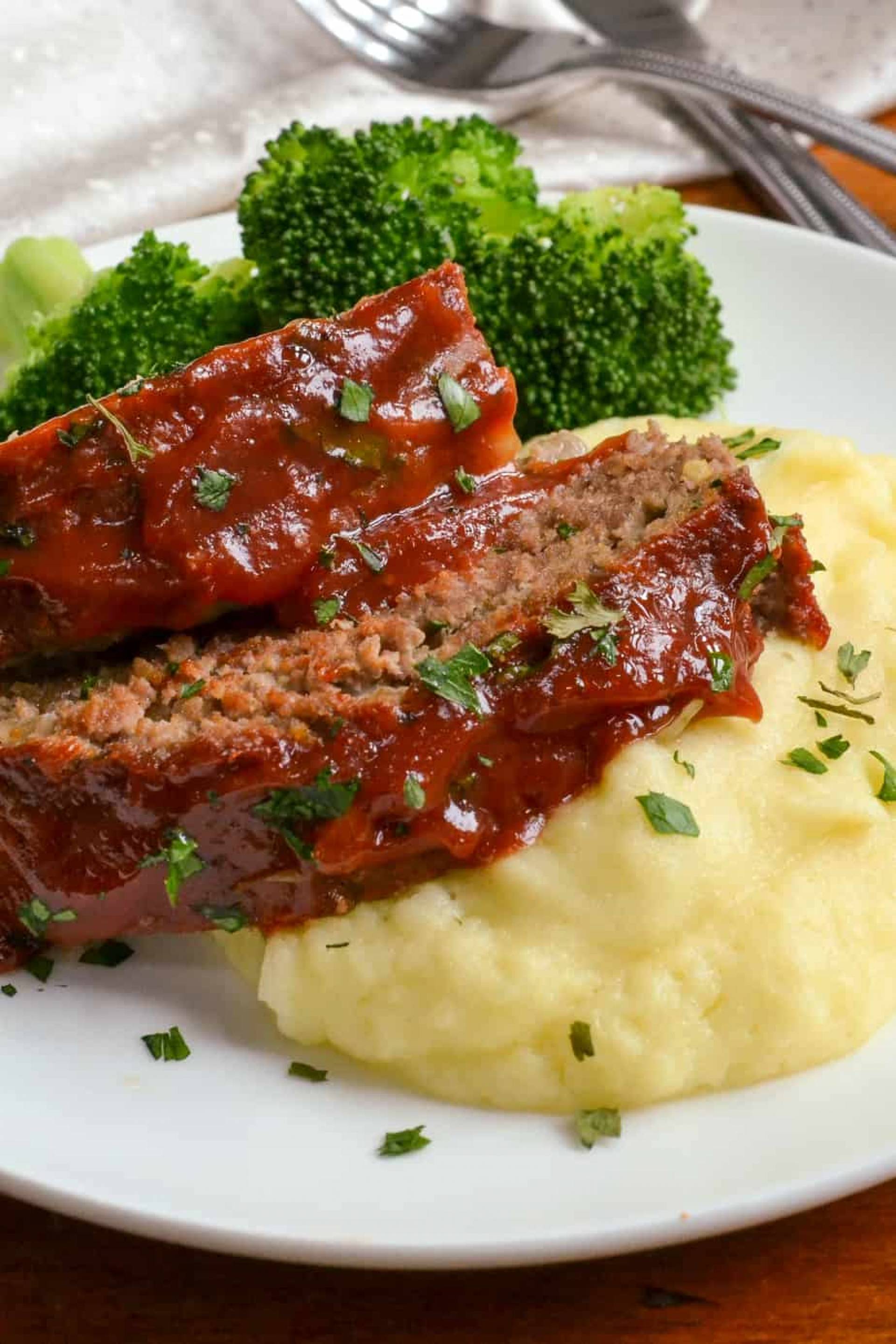 Beef Meatloaf with Mashed Potatoes and Gravy with Honey Roasted Carrots