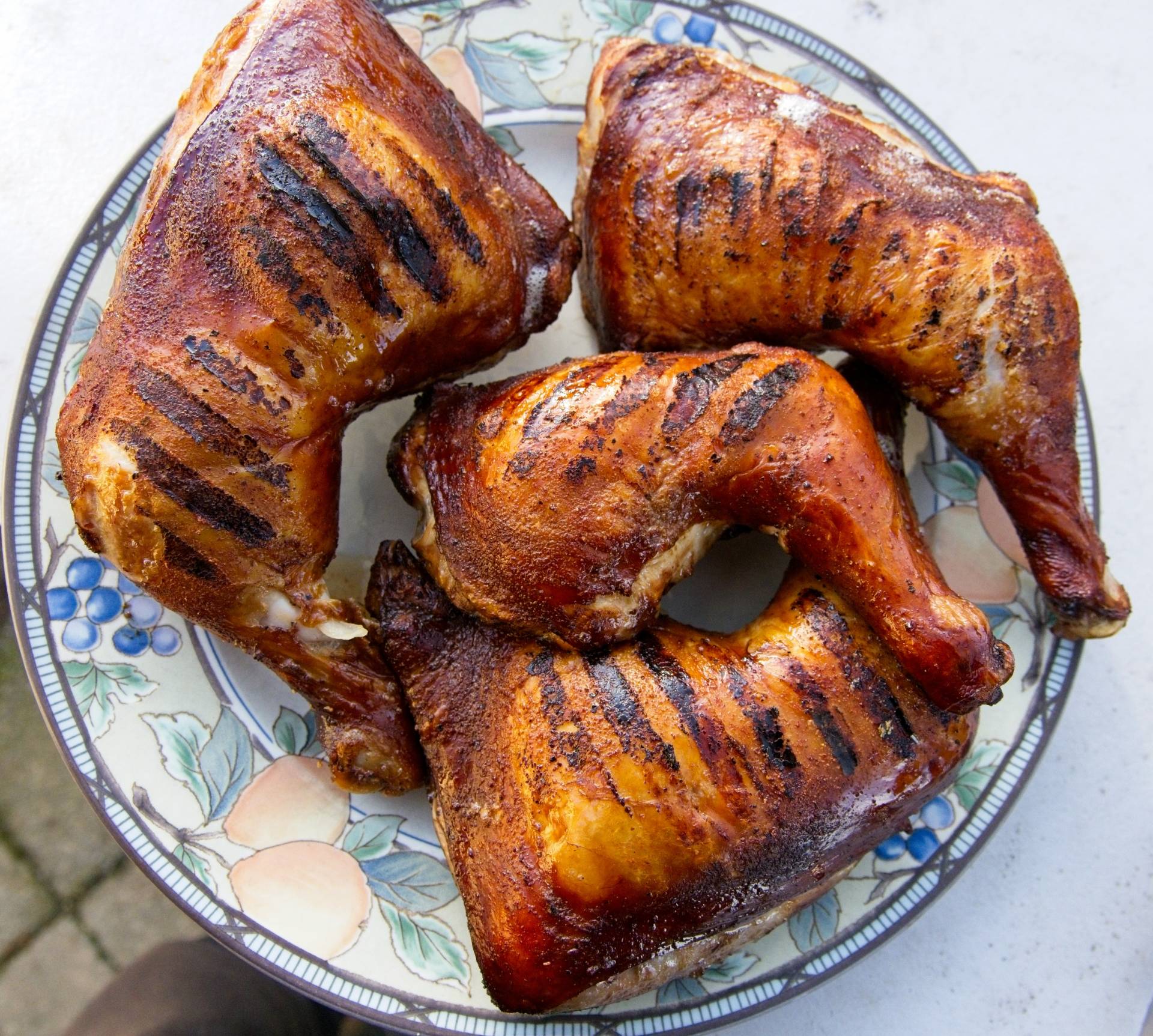 BBQ Chicken Drummy w/ Yellow Rice & Fresh Veggie Saute